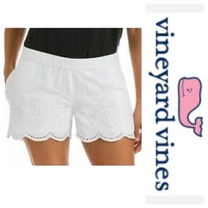 Vineyard Vines white scalloped hem Eyelet shorts
